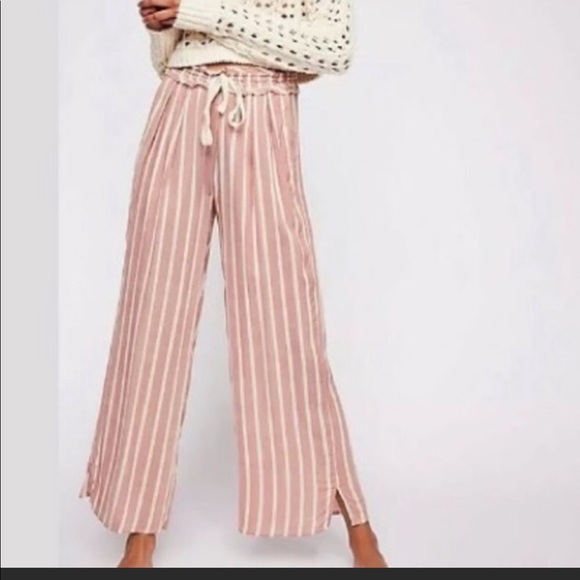 Free People Pants - Intimately Free People Wide Leg Red Cream Pant